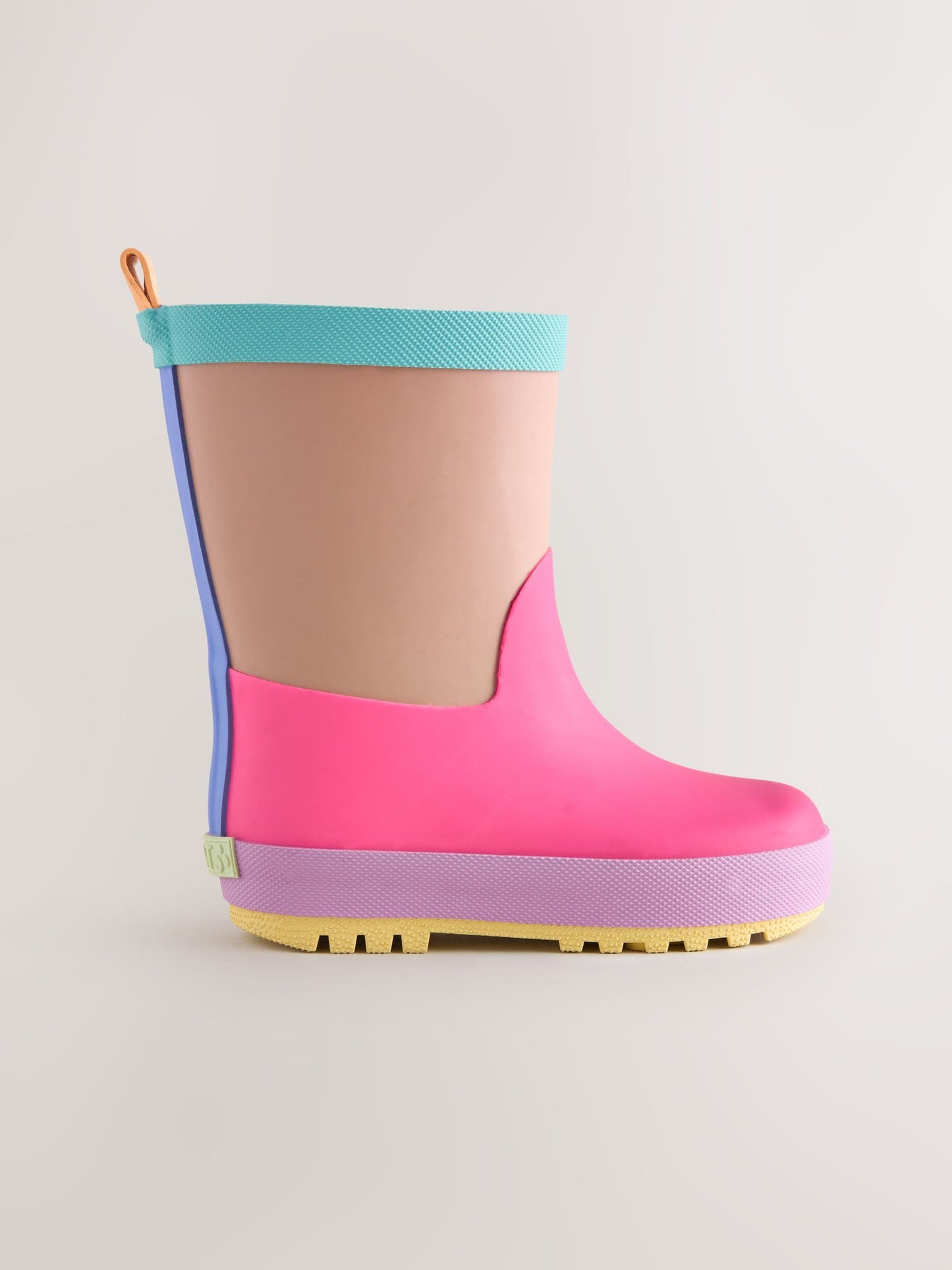 Pink/Brown Colourblock Wellies image 2