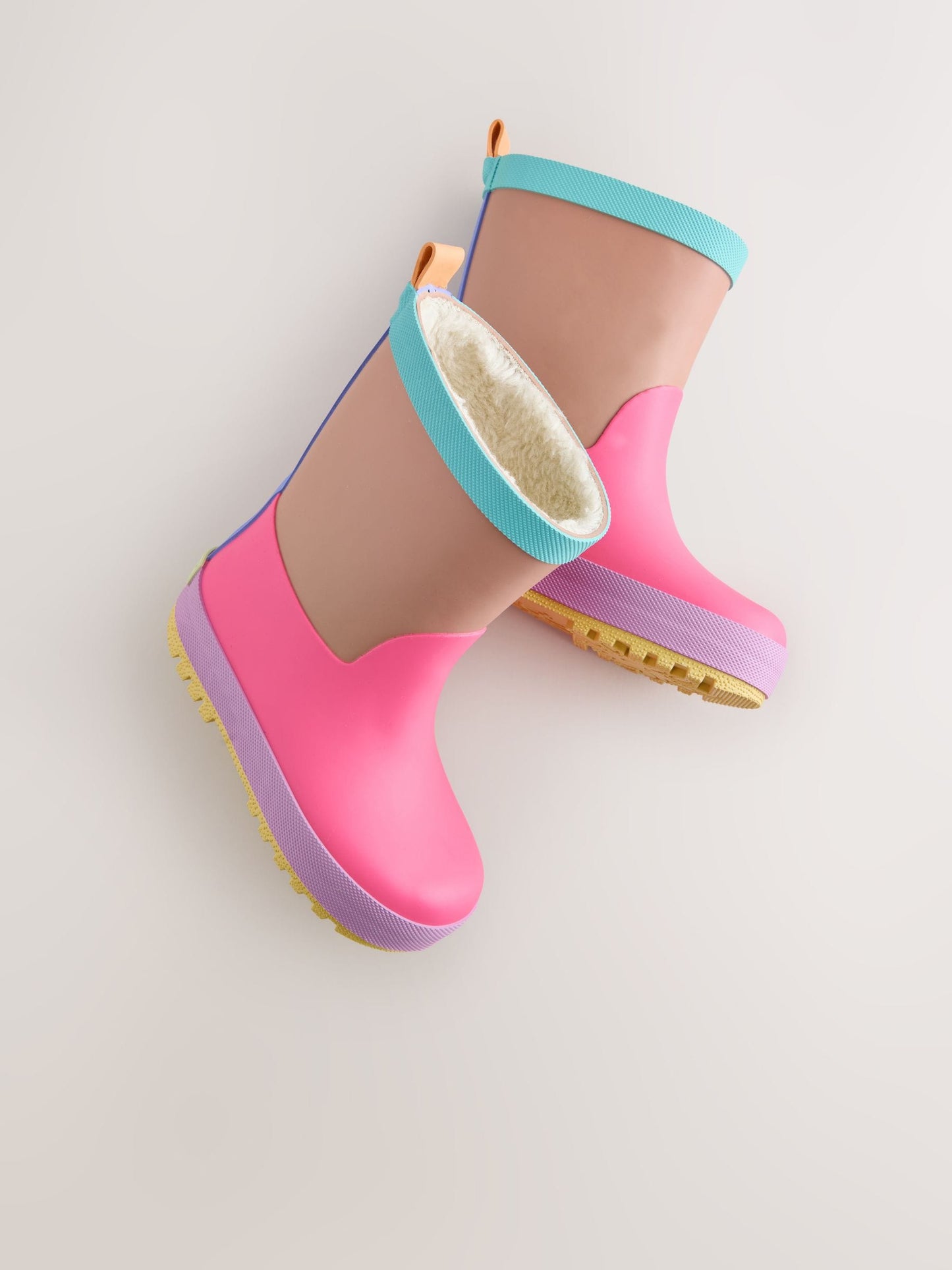 Pink/Brown Colourblock Wellies image 5