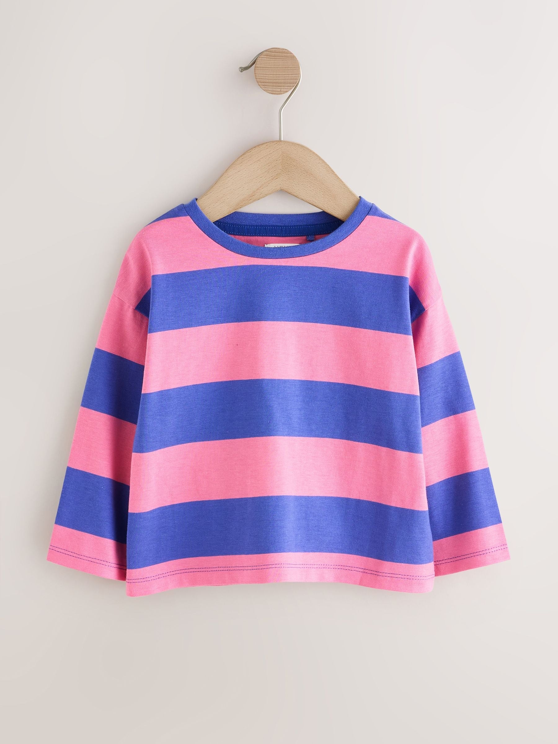 Blue/ Pink Stripe Embroidered Denim Dunagree Set (3mths-7yrs) image 8