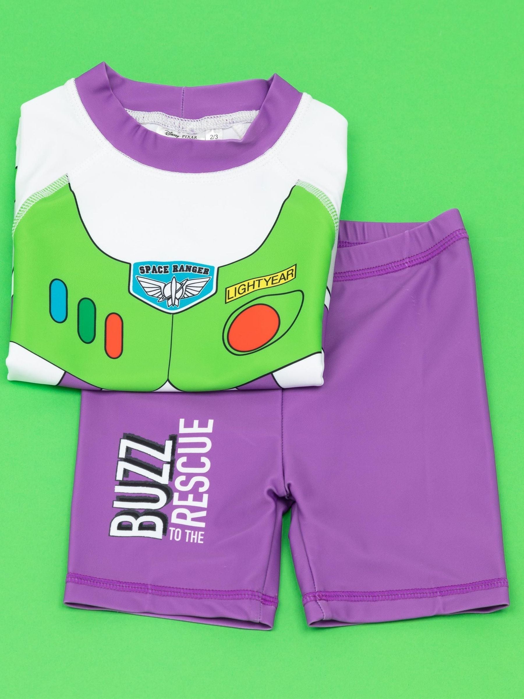 Vanilla Underground Multicoloured Disney Buzz Lightyear Novelty Dress-Up Style 2 Piece Swim Suit image 5