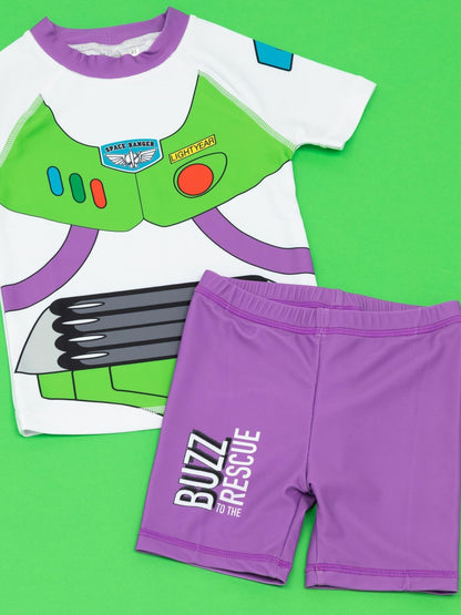 Vanilla Underground Multicoloured Disney Buzz Lightyear Novelty Dress-Up Style 2 Piece Swim Suit image 6