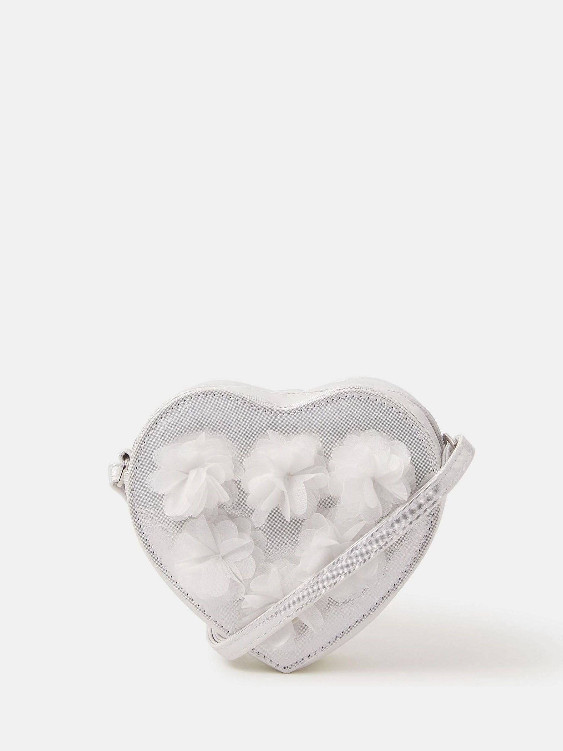 Angels By Accessorize White Girls Appliqué Floral Crossbody Bag image 1