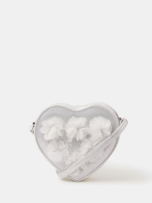 Angels By Accessorize White Girls Appliqué Floral Crossbody Bag image 1