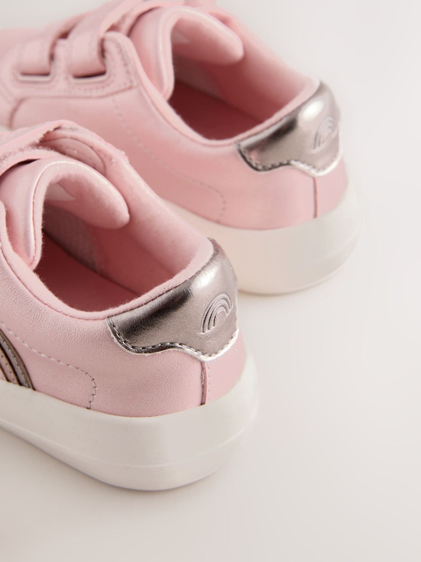 Pink Metallic Wide Fit (G) Touch Fasten Trainers image 5