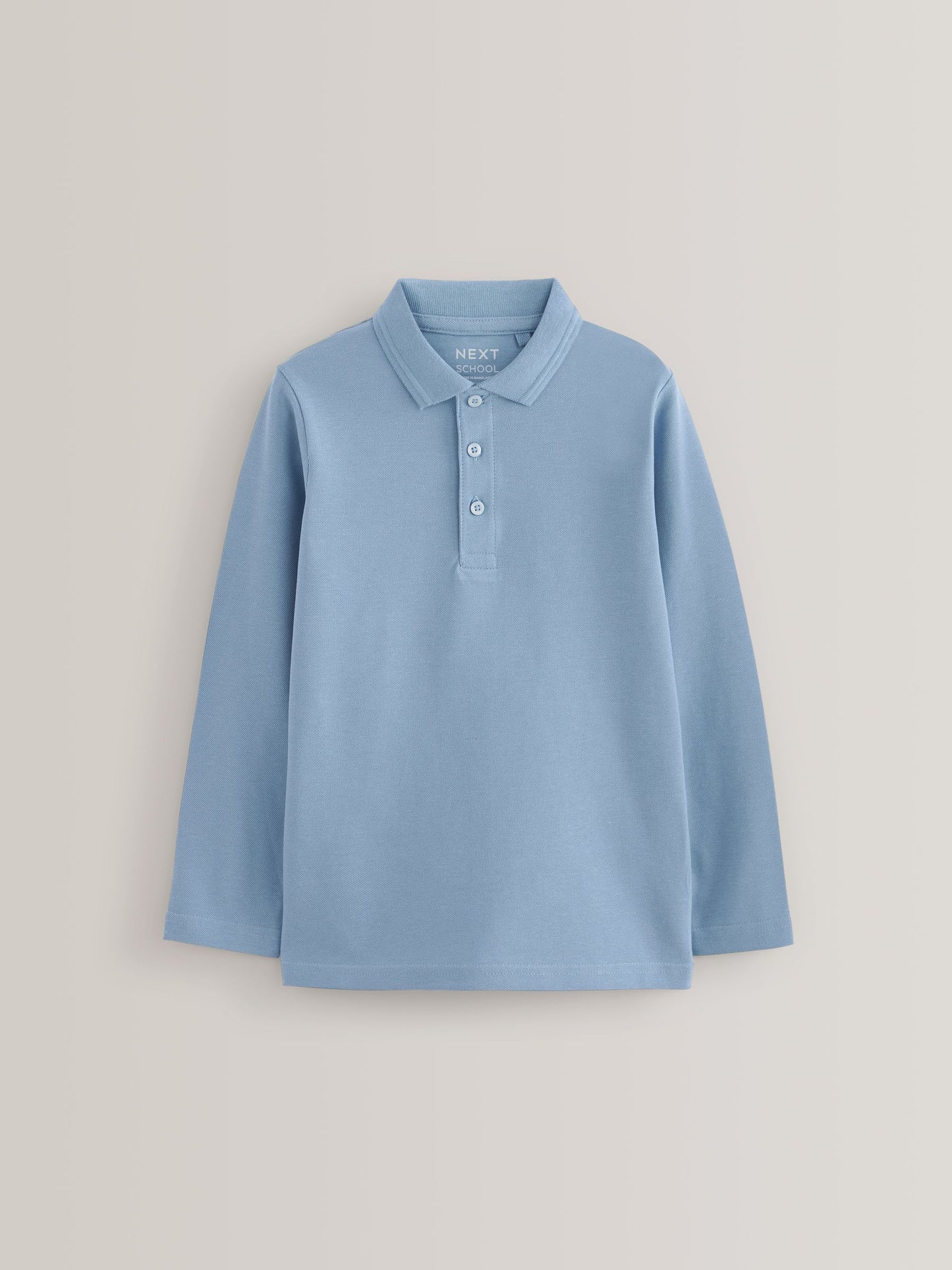 Dsiney Kidz - Blue Long Sleeve School Polo Shirts 5 Pack (3-16yrs) image 2