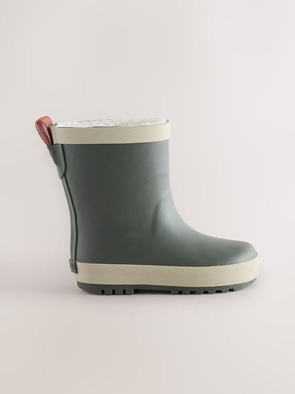 Dsiney Kidz - Green Khaki Warm Lined Rubber Wellies image 2