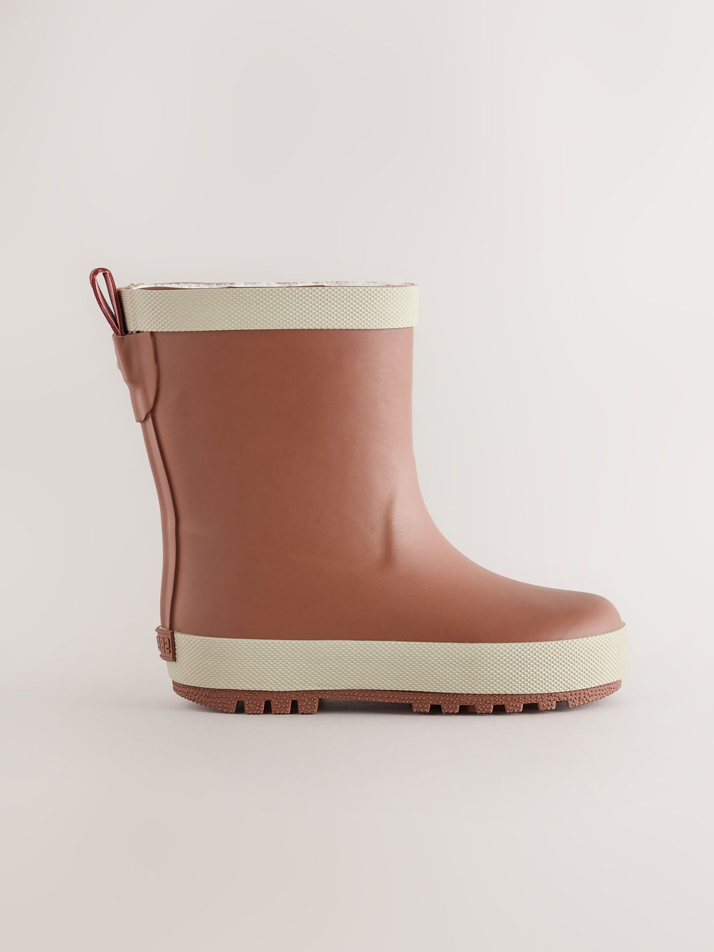 Rust Brown Warm Lined Rubber Wellies image 2