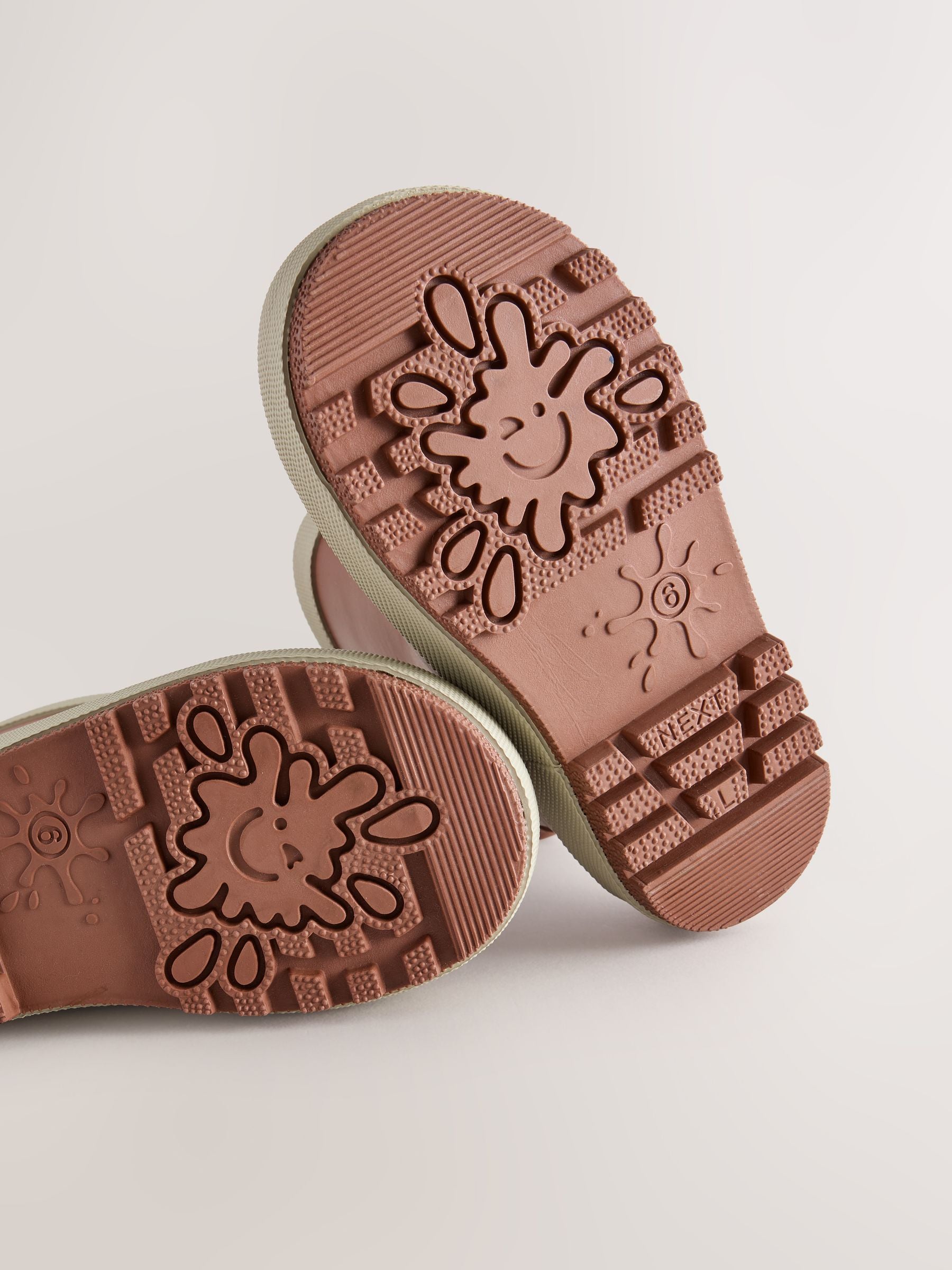 Rust Brown Warm Lined Rubber Wellies image 3