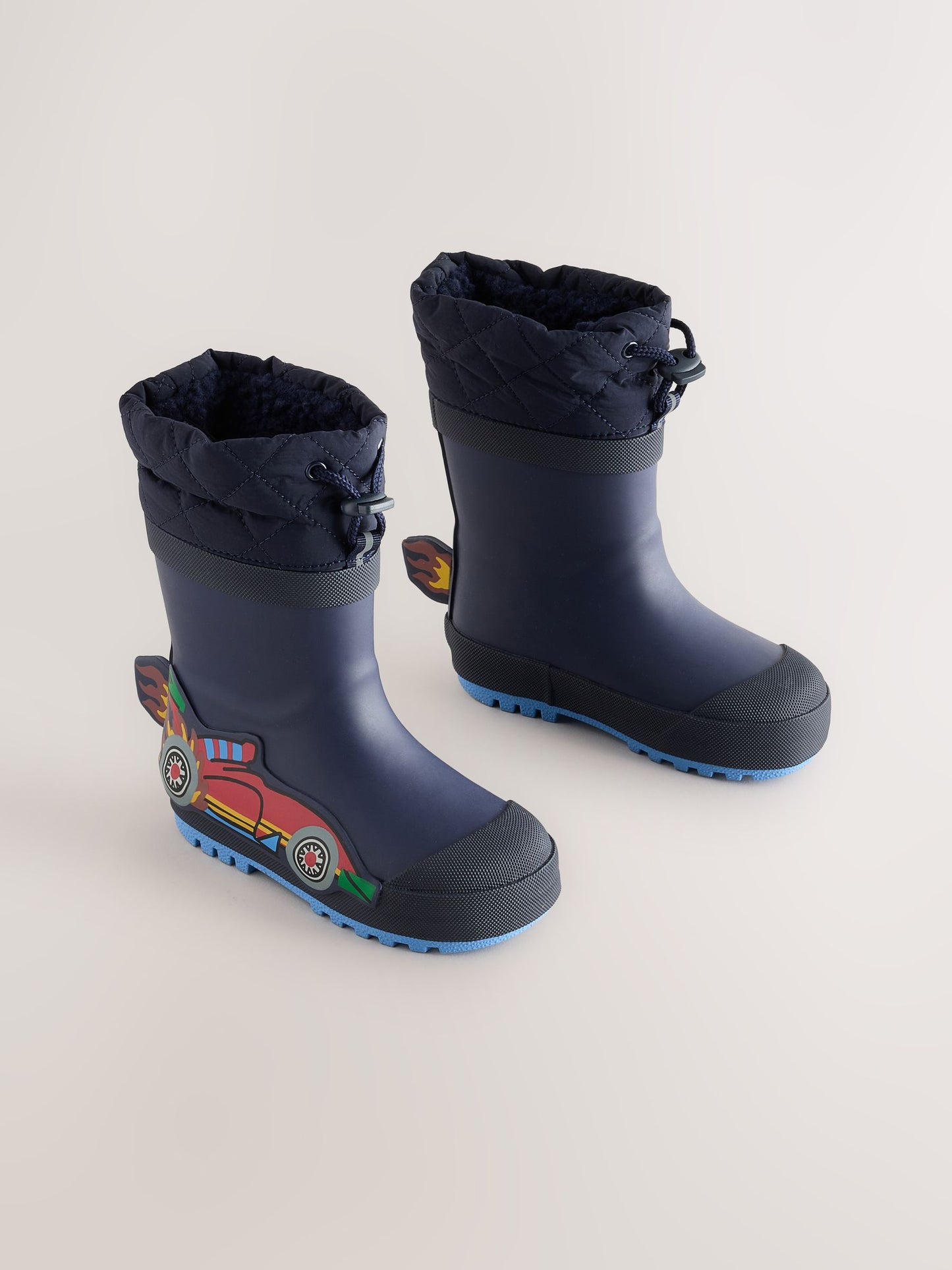 Navy Car Cuff Welly Wellies image 1