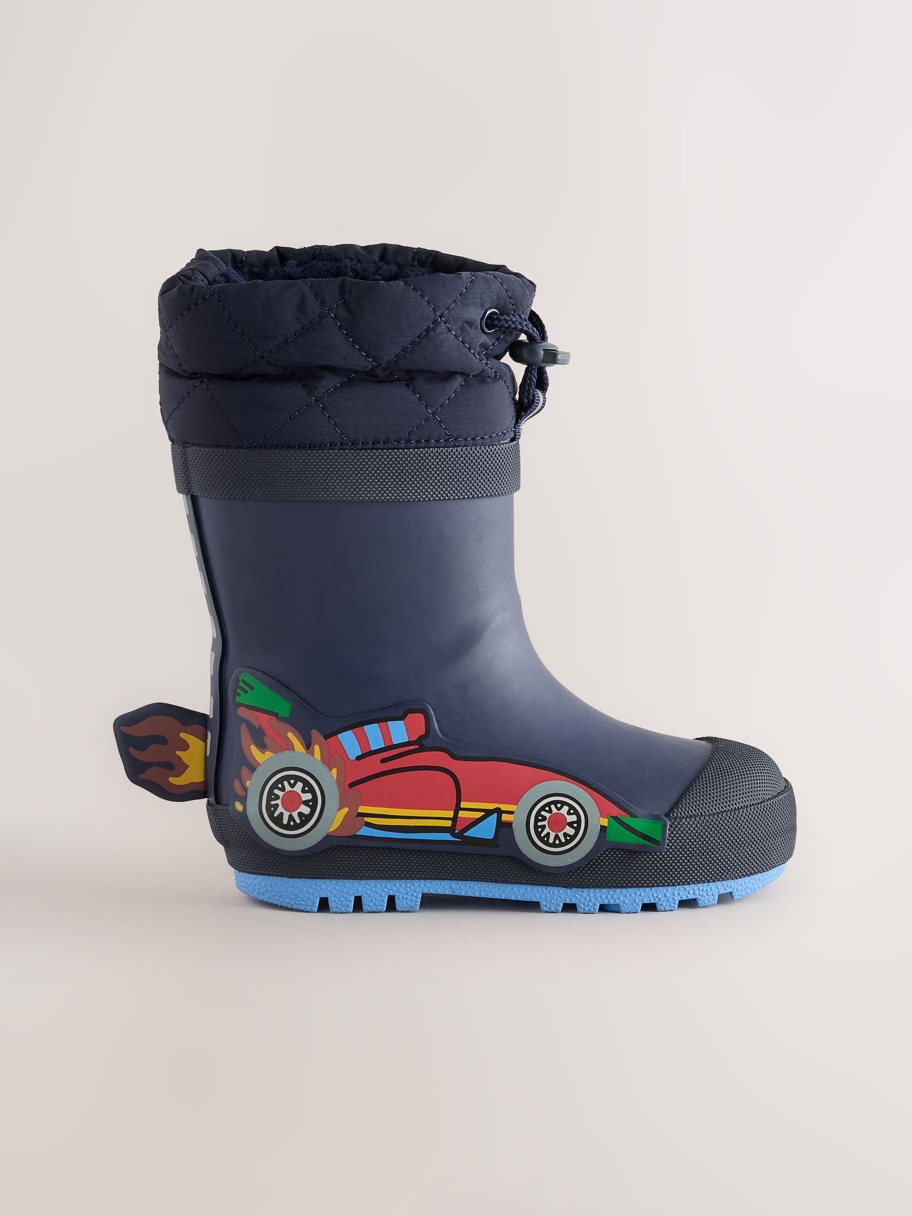 Navy Car Cuff Welly Wellies image 2