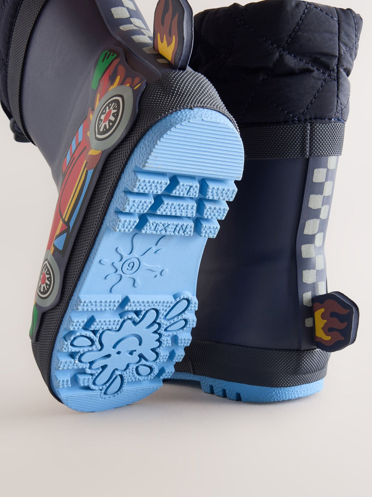 Navy Car Cuff Welly Wellies image 3