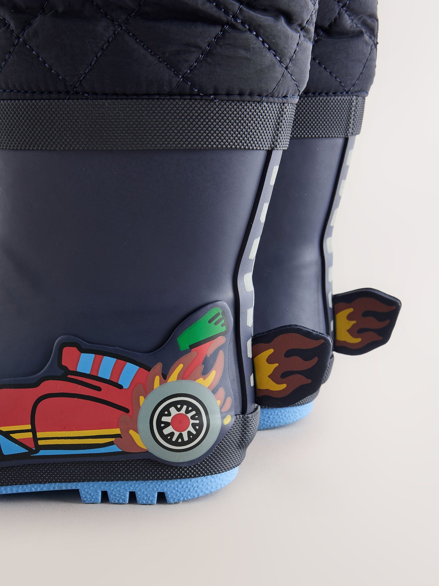 Navy Car Cuff Welly Wellies image 4