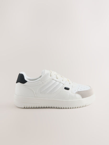 White Lace Up Smart Trainers image 2