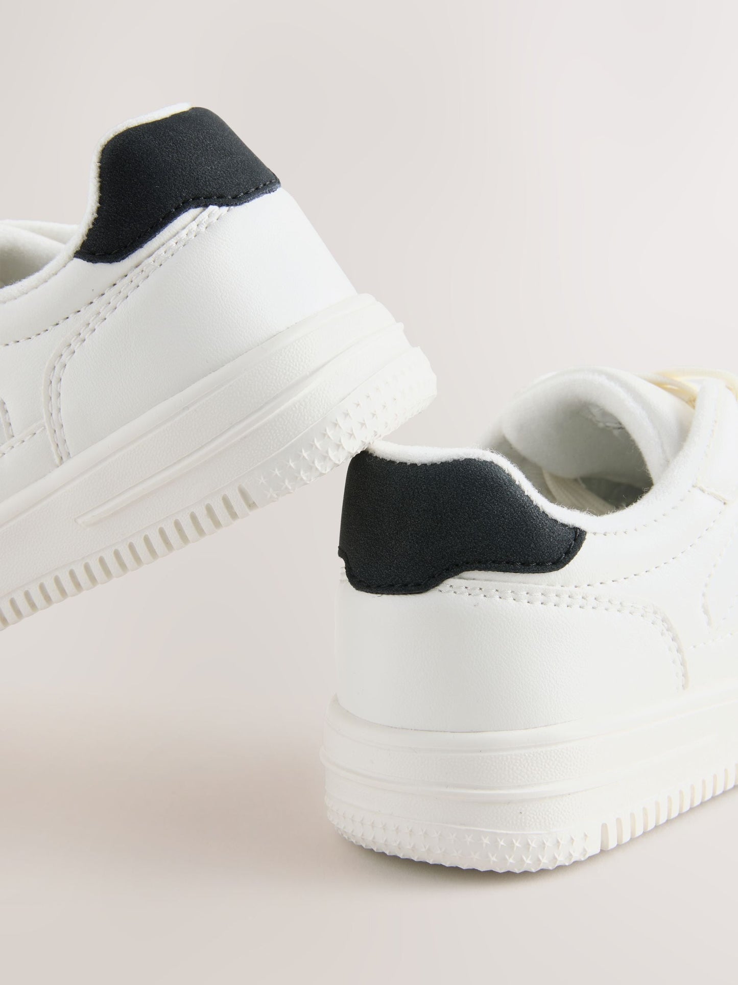 White Lace Up Smart Trainers image 3