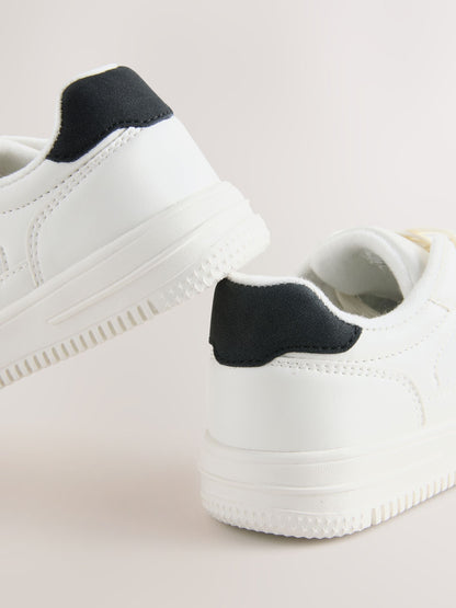 White Lace Up Smart Trainers image 3