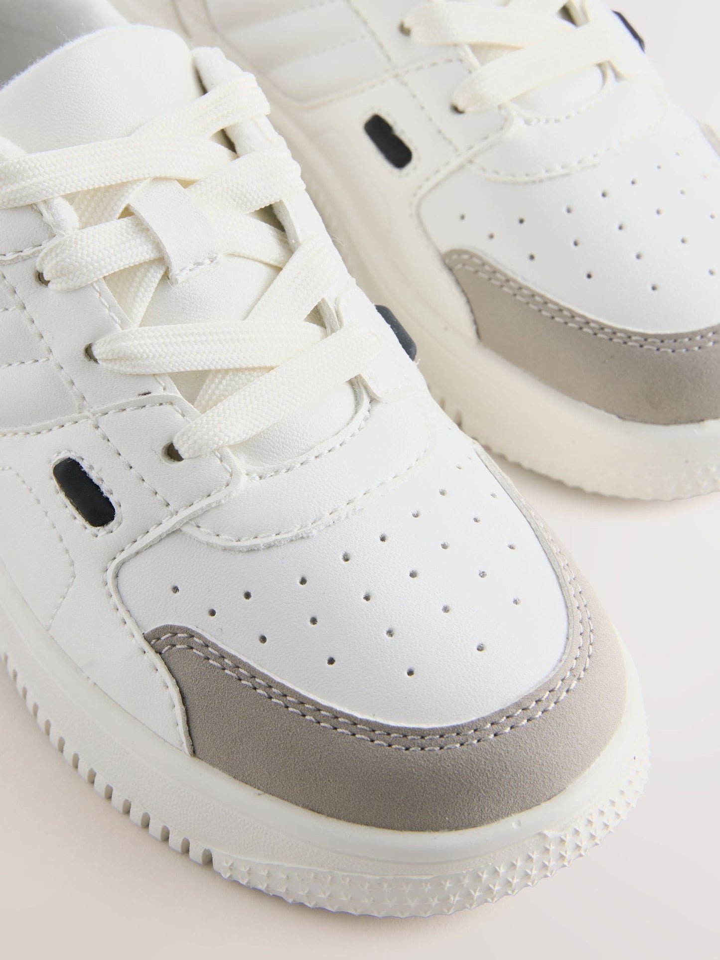 White Lace Up Smart Trainers image 4