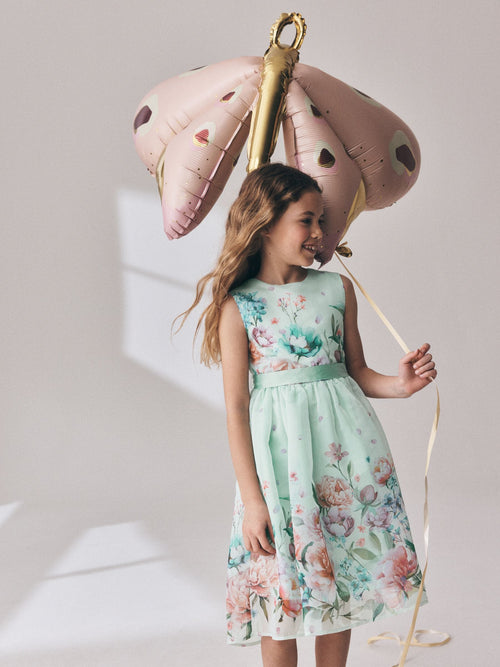 Dsiney Kidz - Green Floral Prom Dress (3-16yrs) image 1