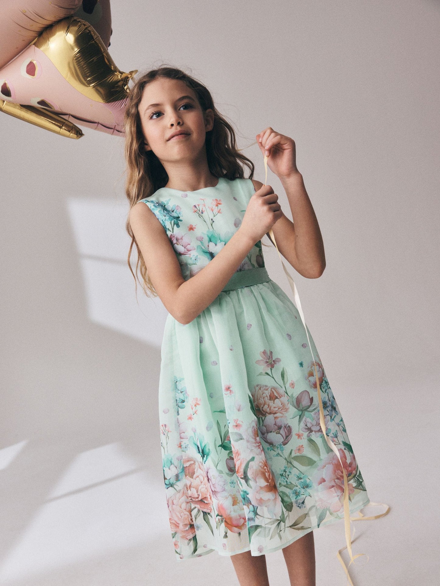 Green Floral Prom Dress (3-16yrs) image 3