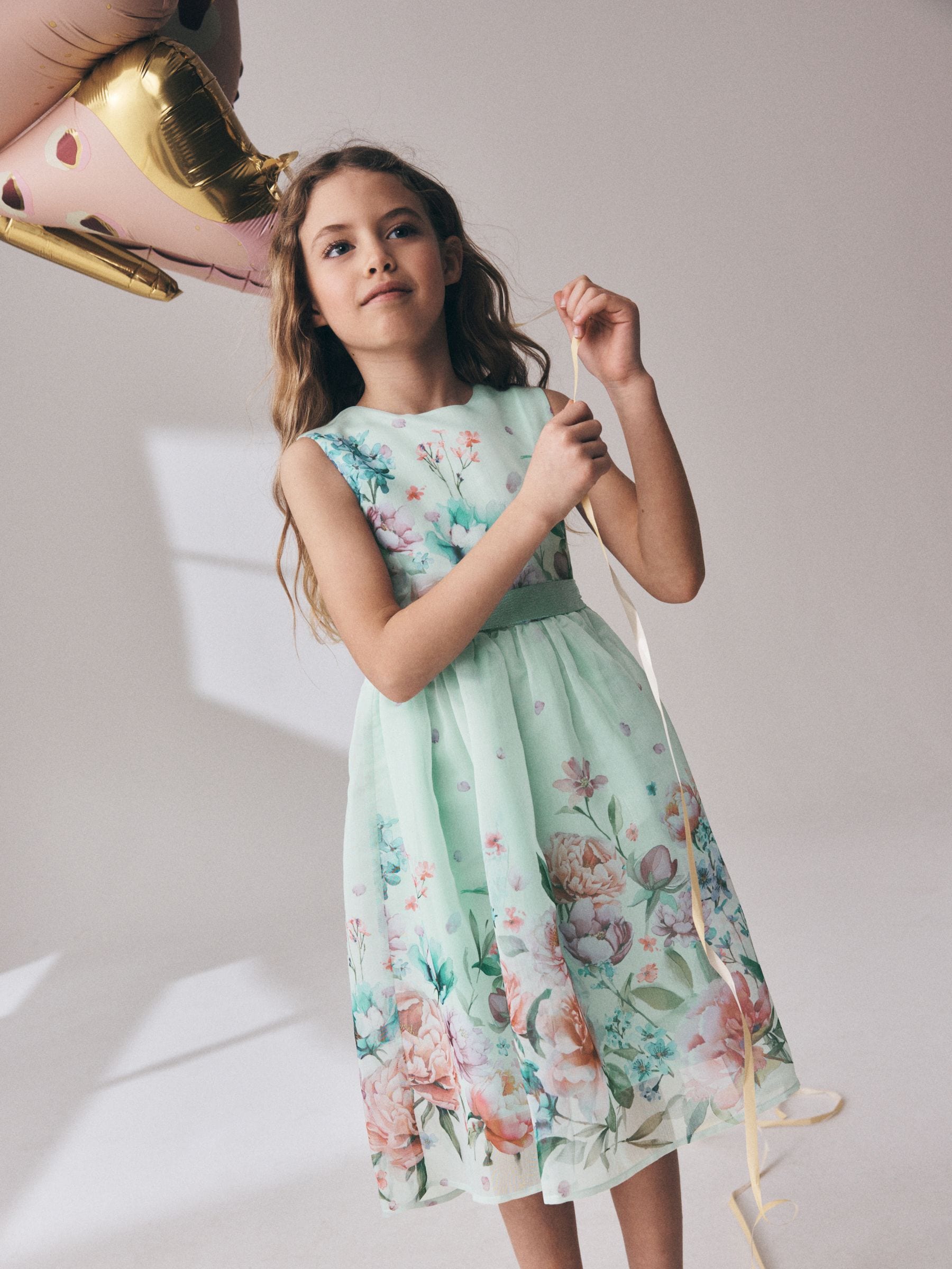 Green Floral Prom Dress (3-16yrs) image 3