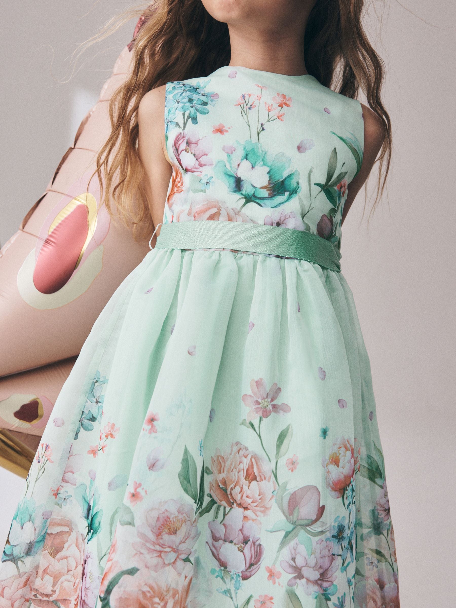 Green Floral Prom Dress (3-16yrs) image 4