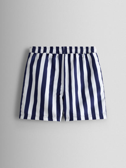 JoJo Maman Bébé Multi Blue & Red Nautical Stripe Swim Shorts 2 Pack image 3