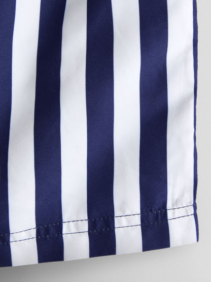 JoJo Maman Bébé Multi Blue & Red Nautical Stripe Swim Shorts 2 Pack image 6