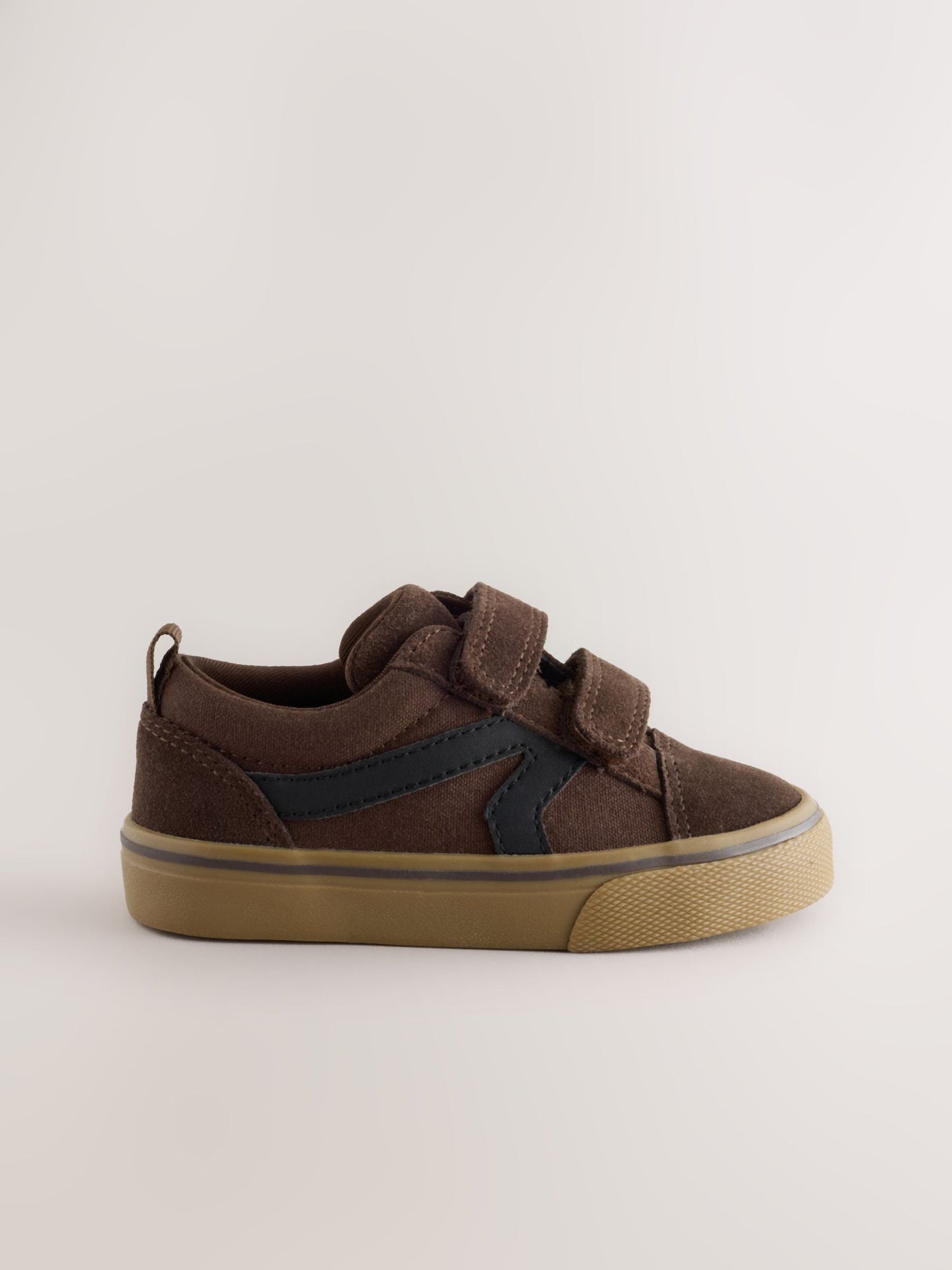 Chocolate Brown Wide Fit (G) Touch Fastening Trainers image 2