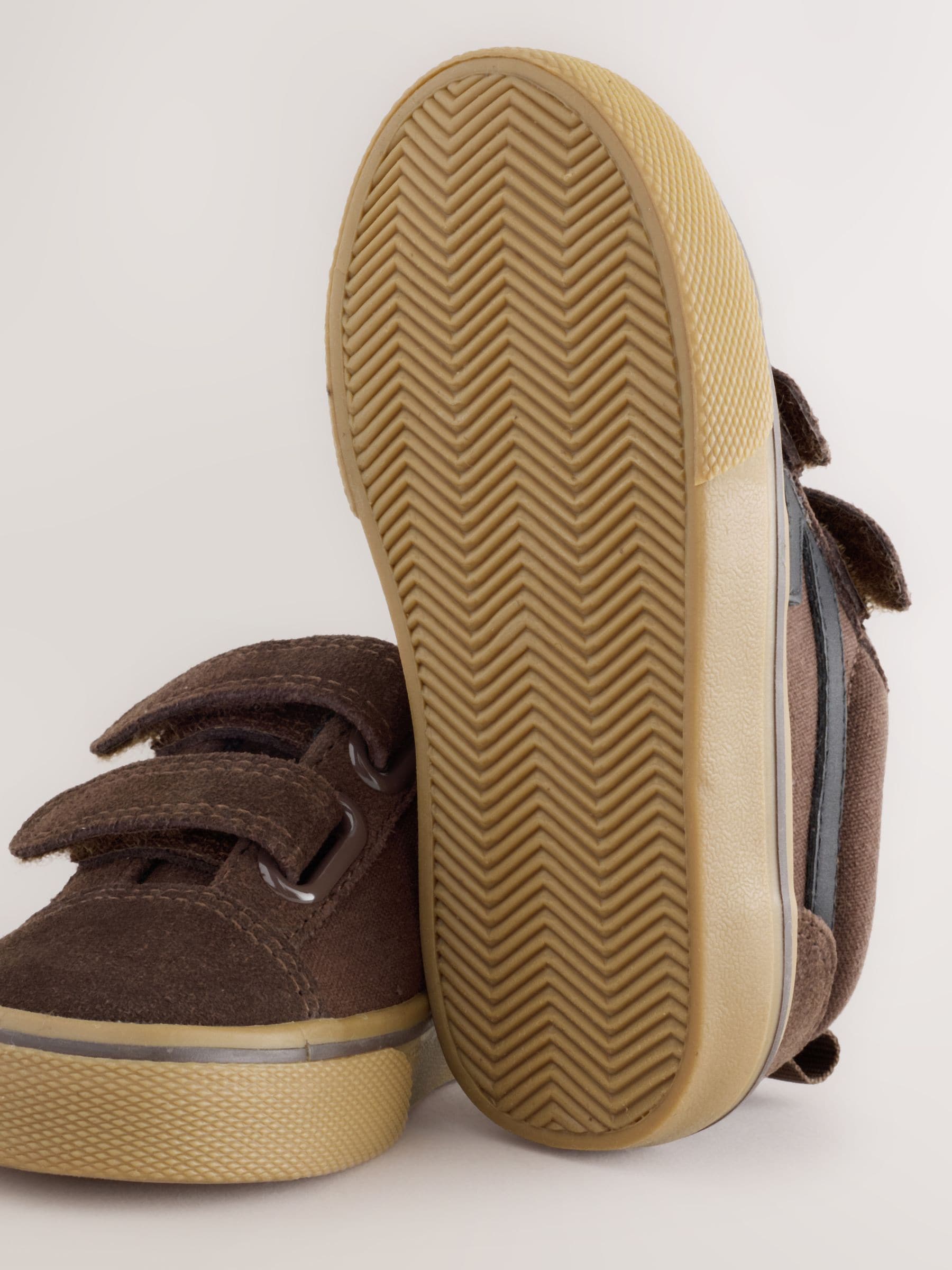 Chocolate Brown Wide Fit (G) Touch Fastening Trainers image 4
