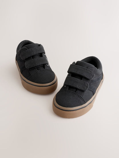 Black Wide Fit (G) Touch Fastening Trainers image 1