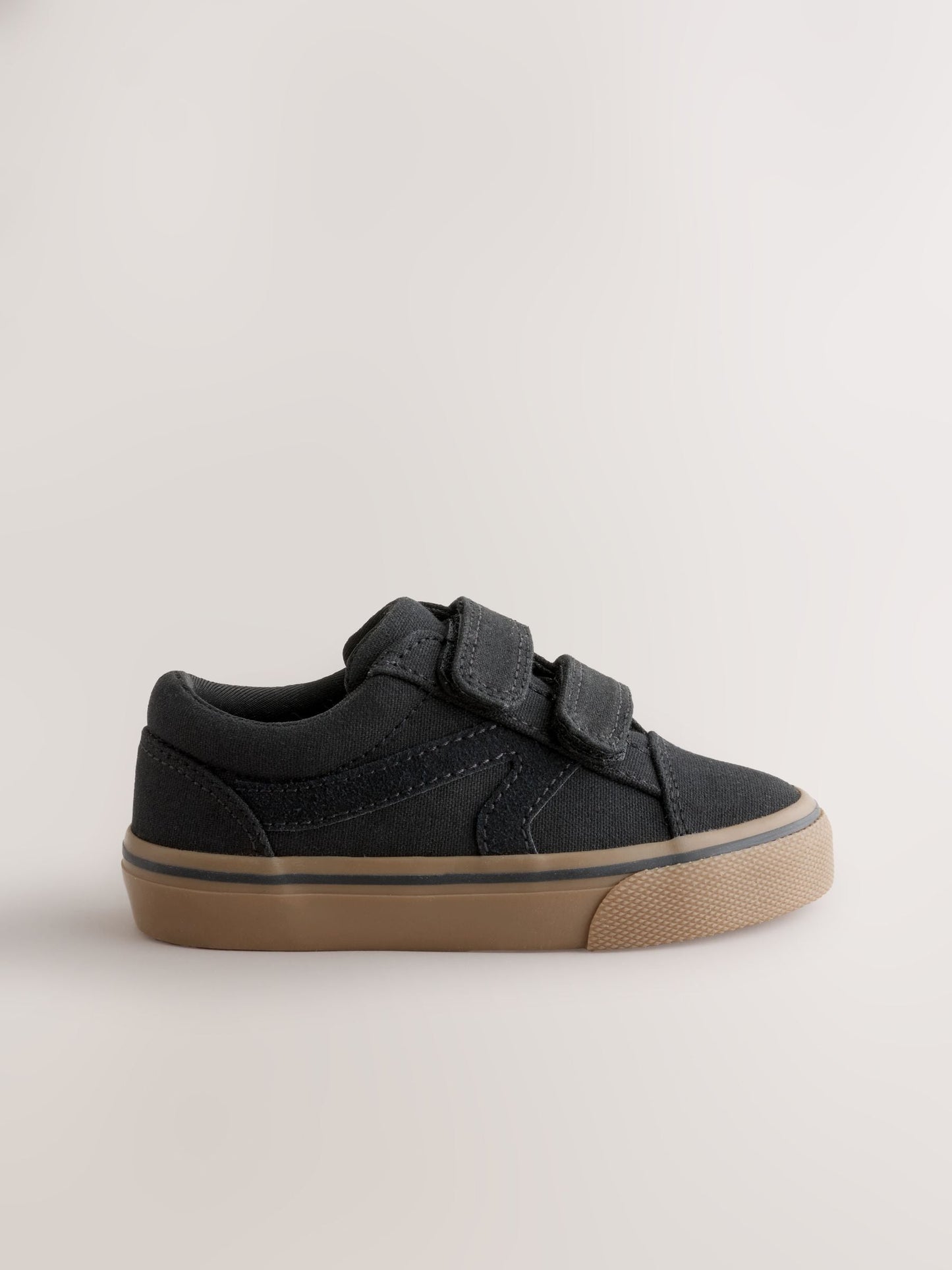 Black Wide Fit (G) Touch Fastening Trainers image 2