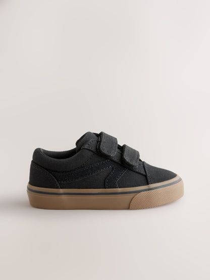 Black Wide Fit (G) Touch Fastening Trainers image 2