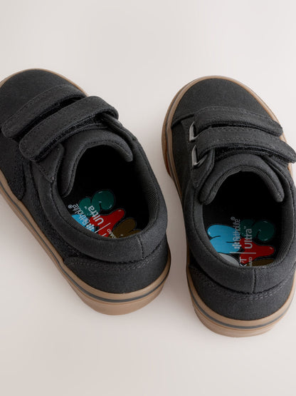 Black Wide Fit (G) Touch Fastening Trainers image 4