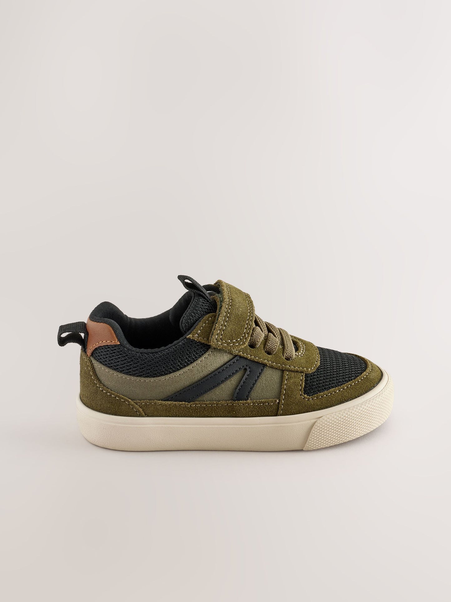 Green Standard Fit (F) Touch Fastening Elastic Lace Trainers image 2