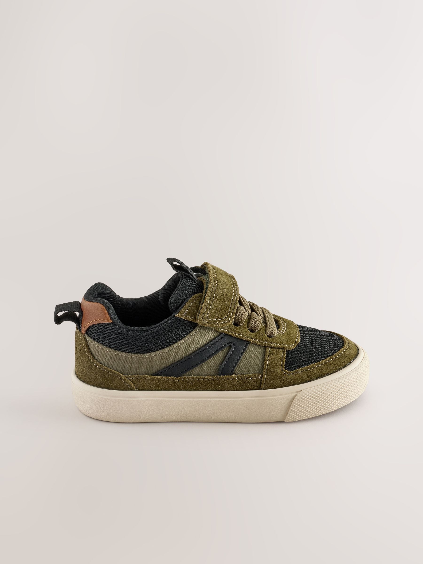 Green Standard Fit (F) Touch Fastening Elastic Lace Trainers image 2