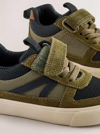 Green Standard Fit (F) Touch Fastening Elastic Lace Trainers image 4