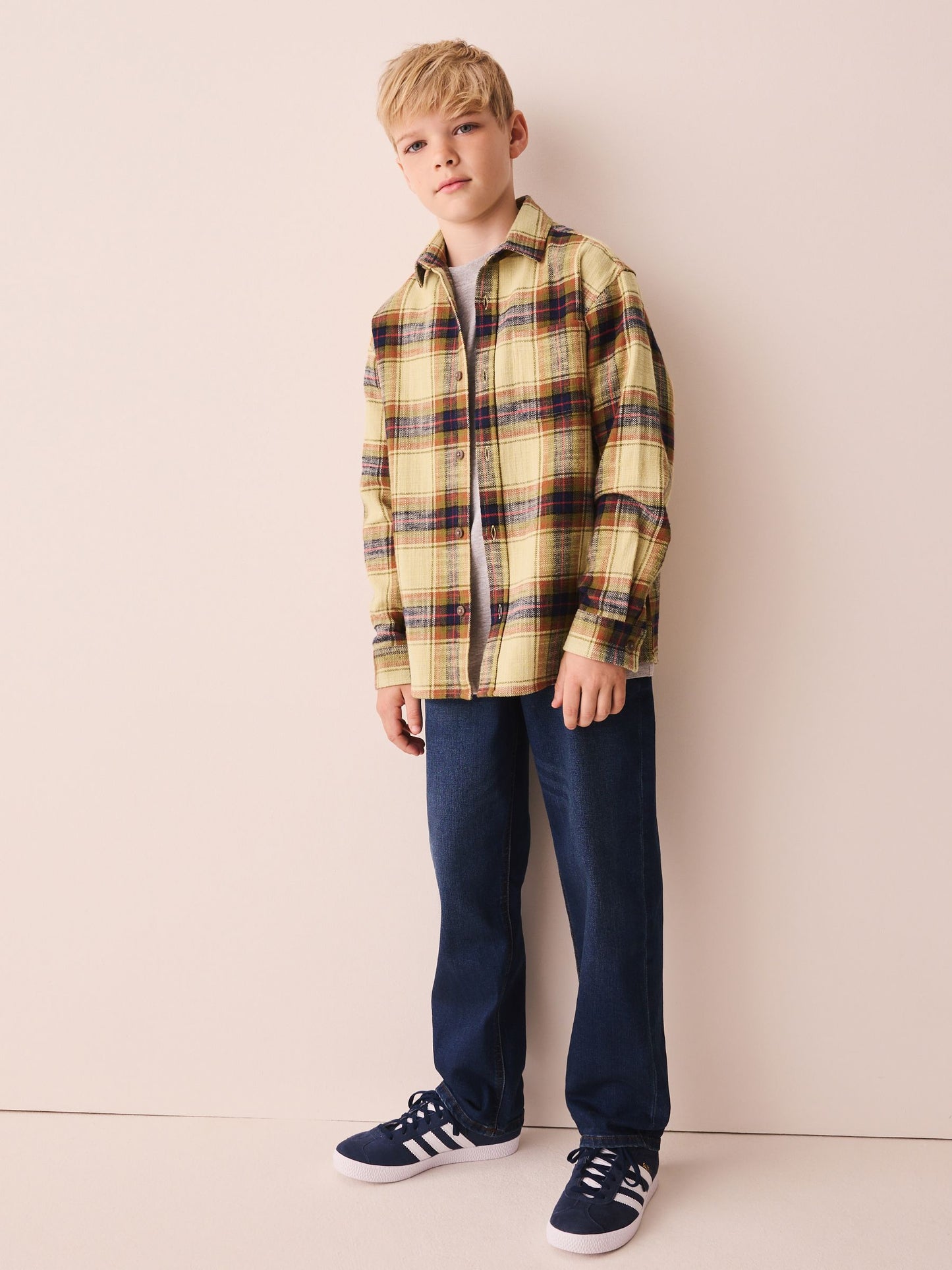 Dsiney Kidz - Yellow Check Long Sleeve Textured Shirt (3-16yrs) image 2