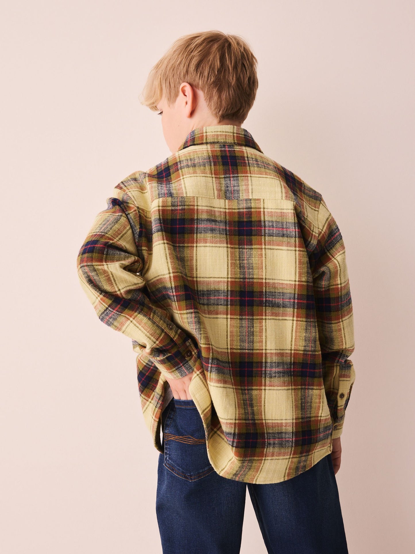 Dsiney Kidz - Yellow Check Long Sleeve Textured Shirt (3-16yrs) image 3