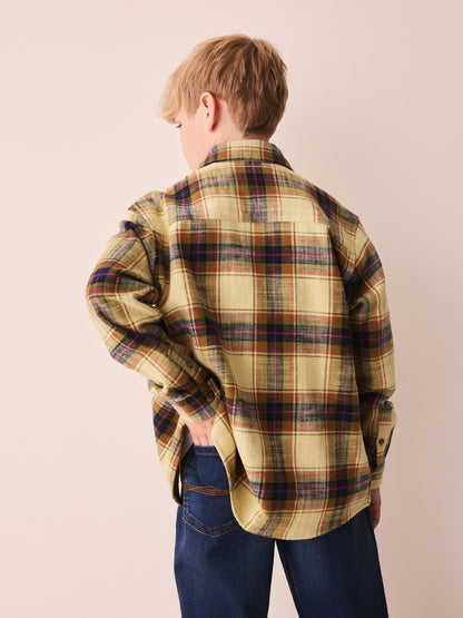 Dsiney Kidz - Yellow Check Long Sleeve Textured Shirt (3-16yrs) image 3
