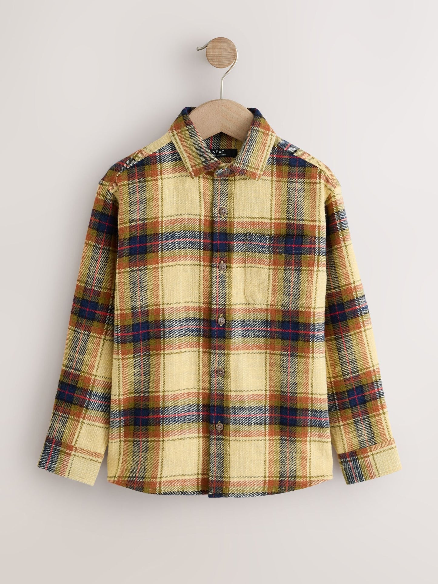 Dsiney Kidz - Yellow Check Long Sleeve Textured Shirt (3-16yrs) image 5