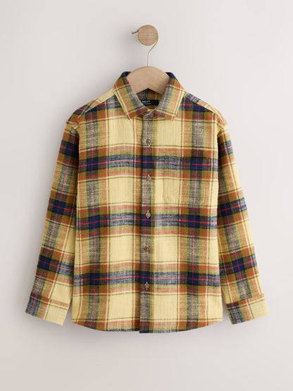 Dsiney Kidz - Yellow Check Long Sleeve Textured Shirt (3-16yrs) image 5