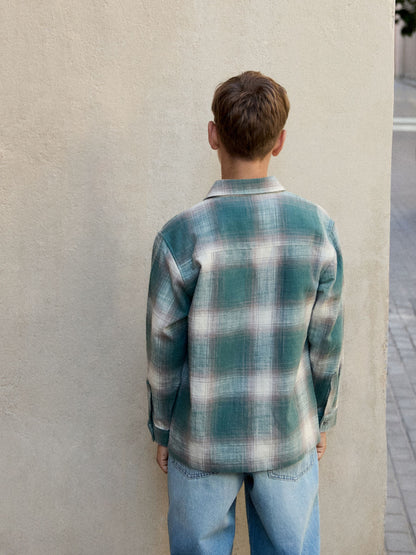 Dsiney Kidz - Green Check Long Sleeve 2PC Check Shirt and T-Shirt Set (3-16yrs) image 3