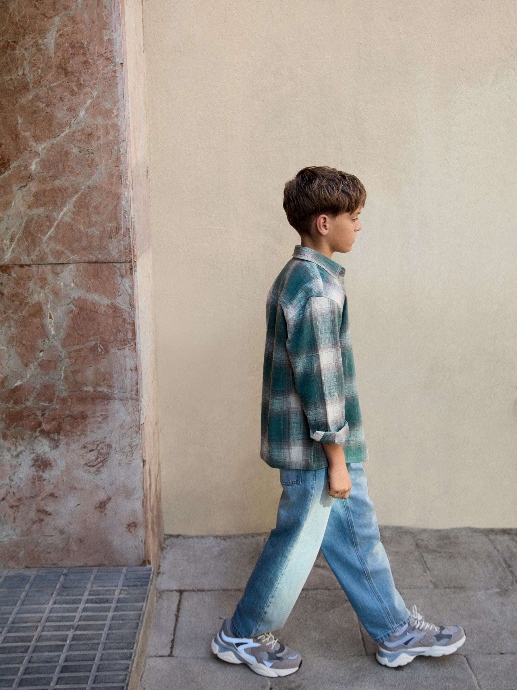 Dsiney Kidz - Green Check Long Sleeve 2PC Check Shirt and T-Shirt Set (3-16yrs) image 4