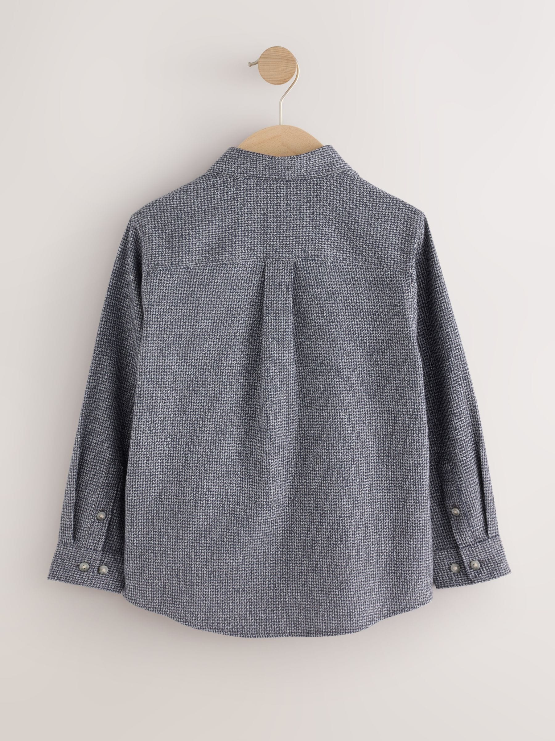 Dsiney Kidz - Charcoal Grey Micro Check Long Sleeve Textured Shirt (3-16yrs) image 2