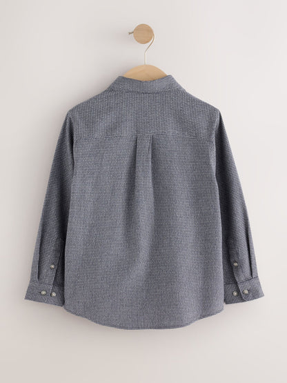 Dsiney Kidz - Charcoal Grey Micro Check Long Sleeve Textured Shirt (3-16yrs) image 2