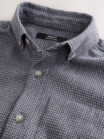 Dsiney Kidz - Charcoal Grey Micro Check Long Sleeve Textured Shirt (3-16yrs) image 3
