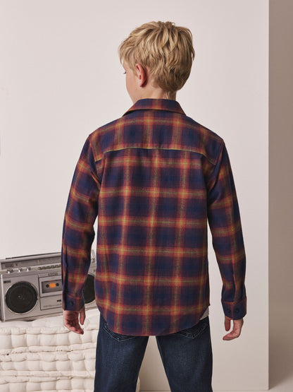 Dsiney Kidz - Burnt Orange Check Long Sleeve Check Shirt (3-16yrs) image 3