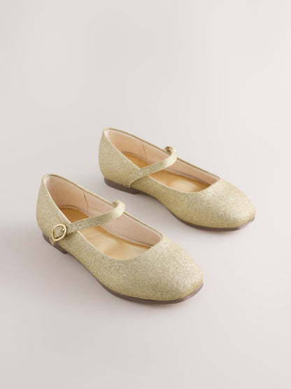 Gold Glitter Standard Fit (F) Mary Jane Occasion Shoes image 1
