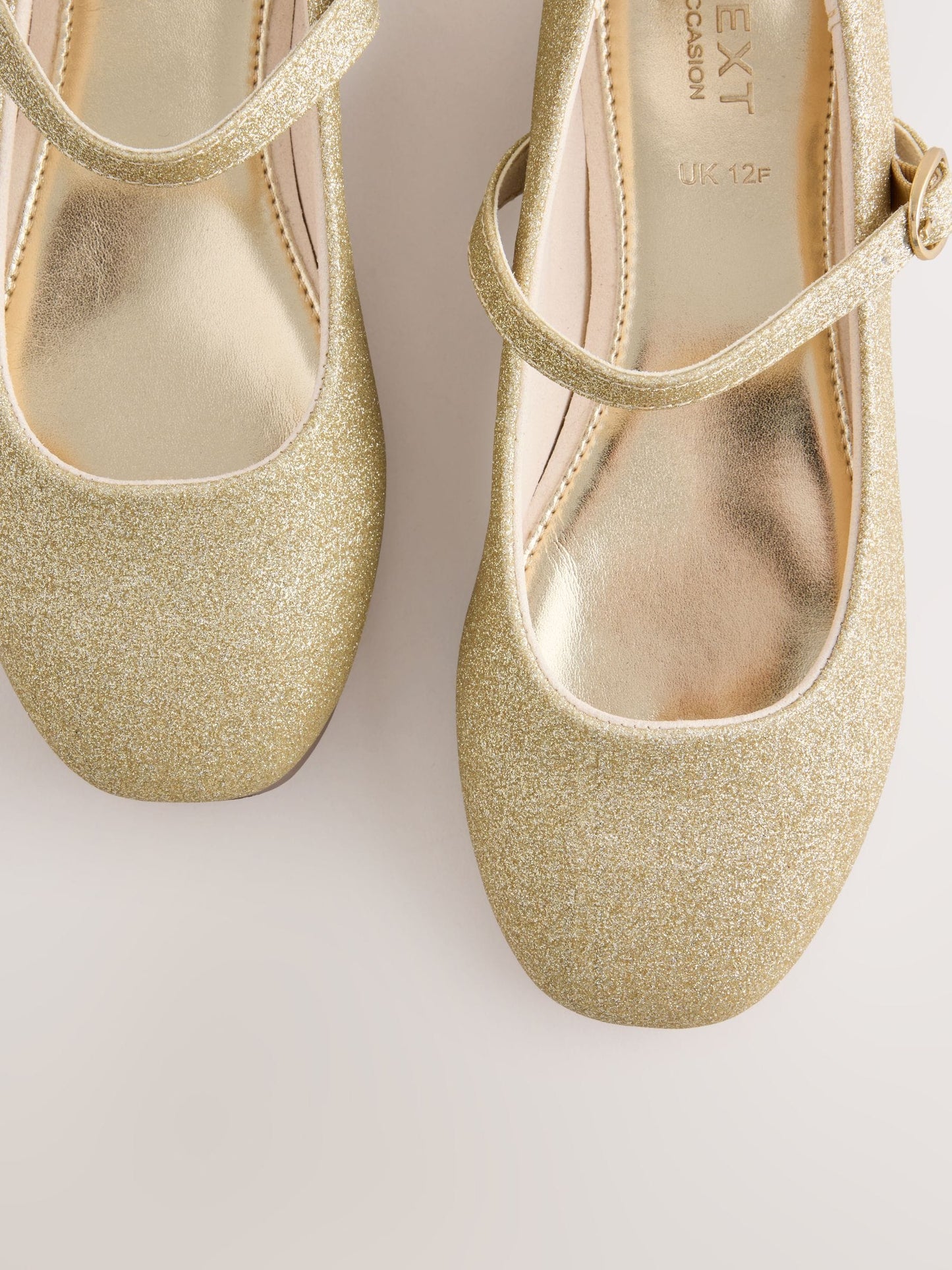 Gold Glitter Standard Fit (F) Mary Jane Occasion Shoes image 4