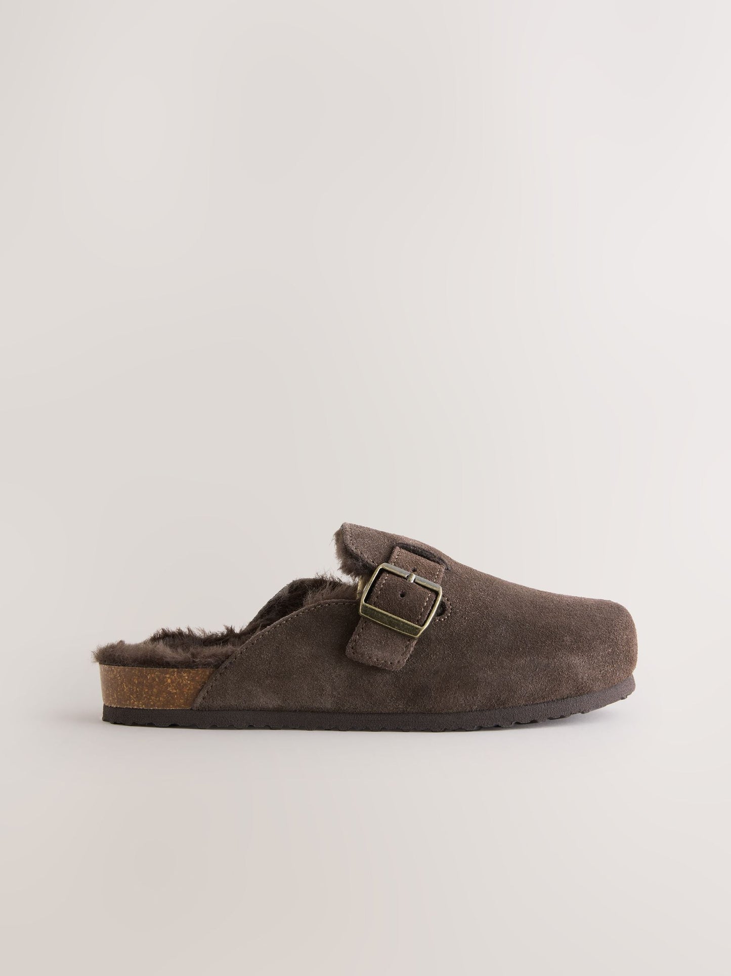 Chocolate Brown Suede Standard Fit (F) Slip-Ons Clogs image 2