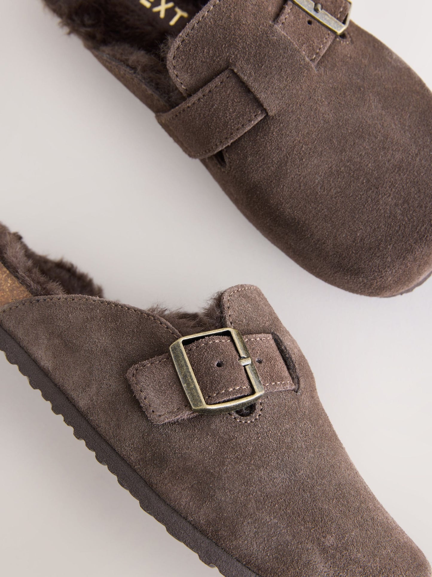 Chocolate Brown Suede Standard Fit (F) Slip-Ons Clogs image 3